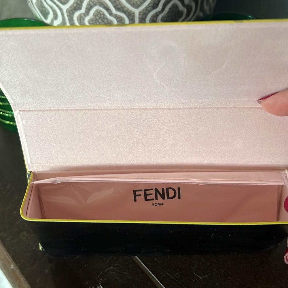 Fendi FF0254 Black and Light Peachy Pink Eyeglasses Frames - Picture 6 of 7